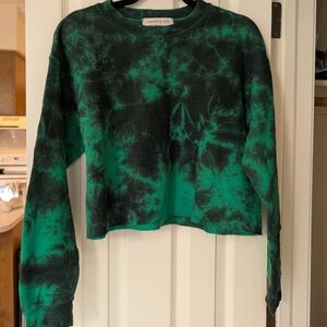 Green Tie-Dye Women's Crop Top